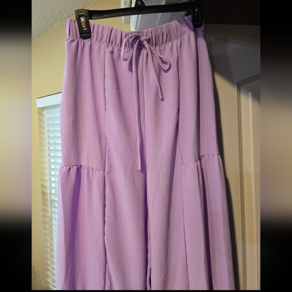 Boutique Womens wide leg tiered palazzo pants medium